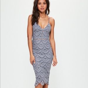 Blue Lace Midi Dress